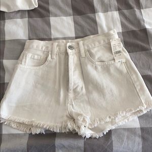 Brandy melville/john galt beige cutoff shorts